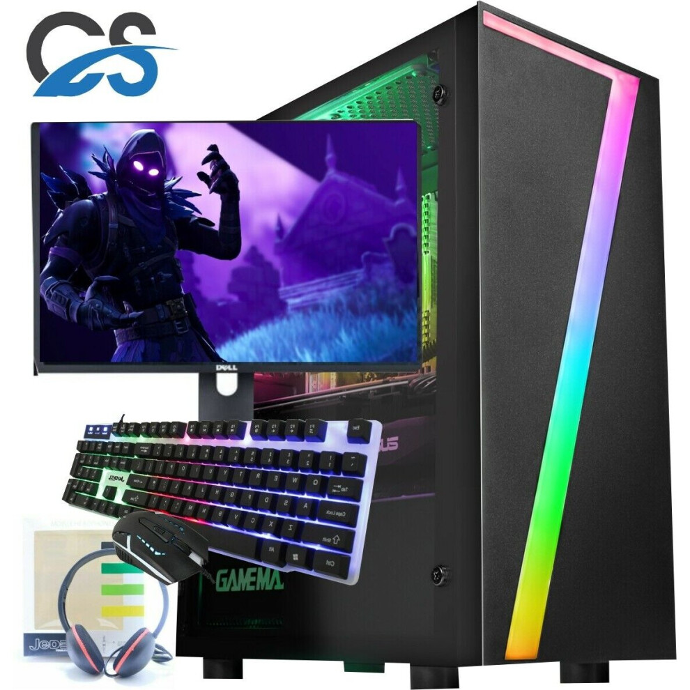 Refurbished Fast Gaming PC Computer Bundle Core i7 16GB 480GB SSD W10 Nvidia GT730 